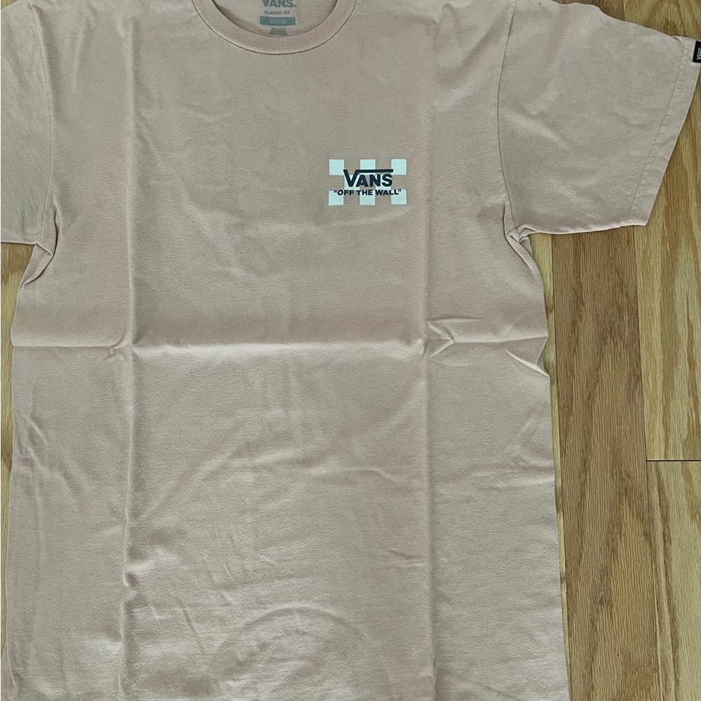 Vans Dusty Pink Short Sleeve Tee with White Checker Logo - Picture 2 of 4